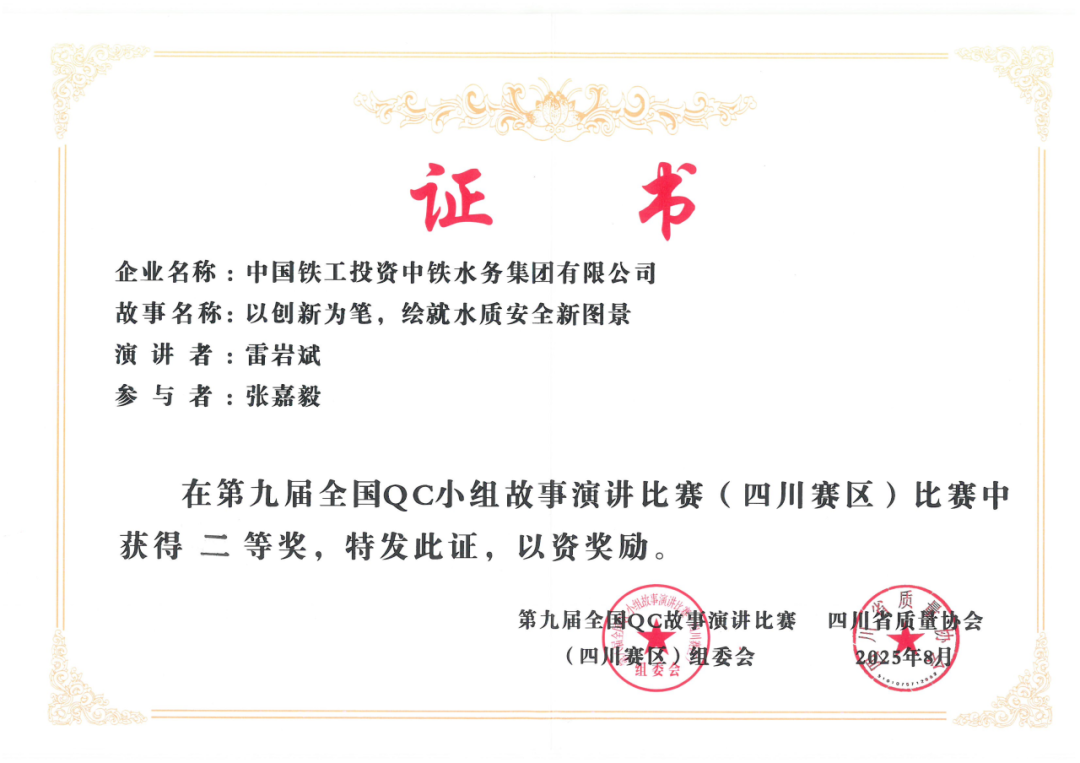 喜訊！銀川中鐵水務(wù)職工屢獲殊榮 捷報(bào)頻傳創(chuàng)佳績